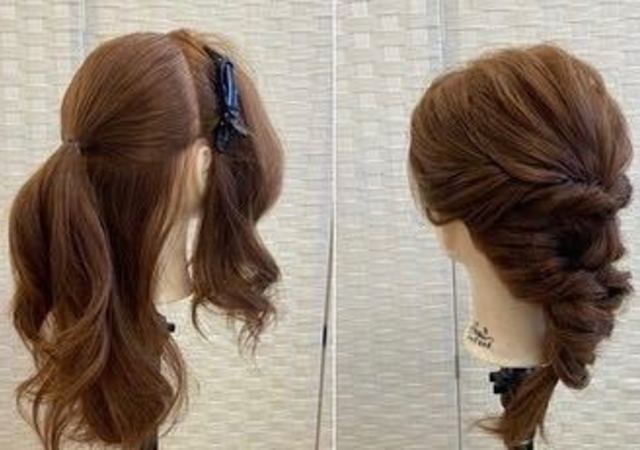 ゴムだけで即完成 ミディアムヘアでもok くるりんぱでつくるフェミニン編み下ろしアレンジ 年09月17日 Biglobe Beauty