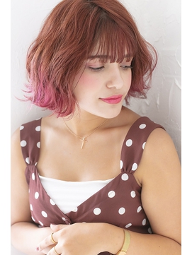 年秋 グラデーションカラーボブピンクピンクブラウンカラーバター303のヘアスタイル Biglobe Beauty