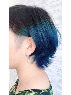 2020年夏 グラデーションカラー青緑のヘアスタイル Biglobe Beauty