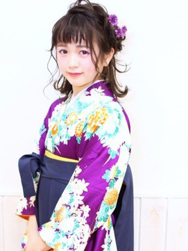 エレガント卒業式 袴 髪型 ミディアム 自由 髪型 コレクション